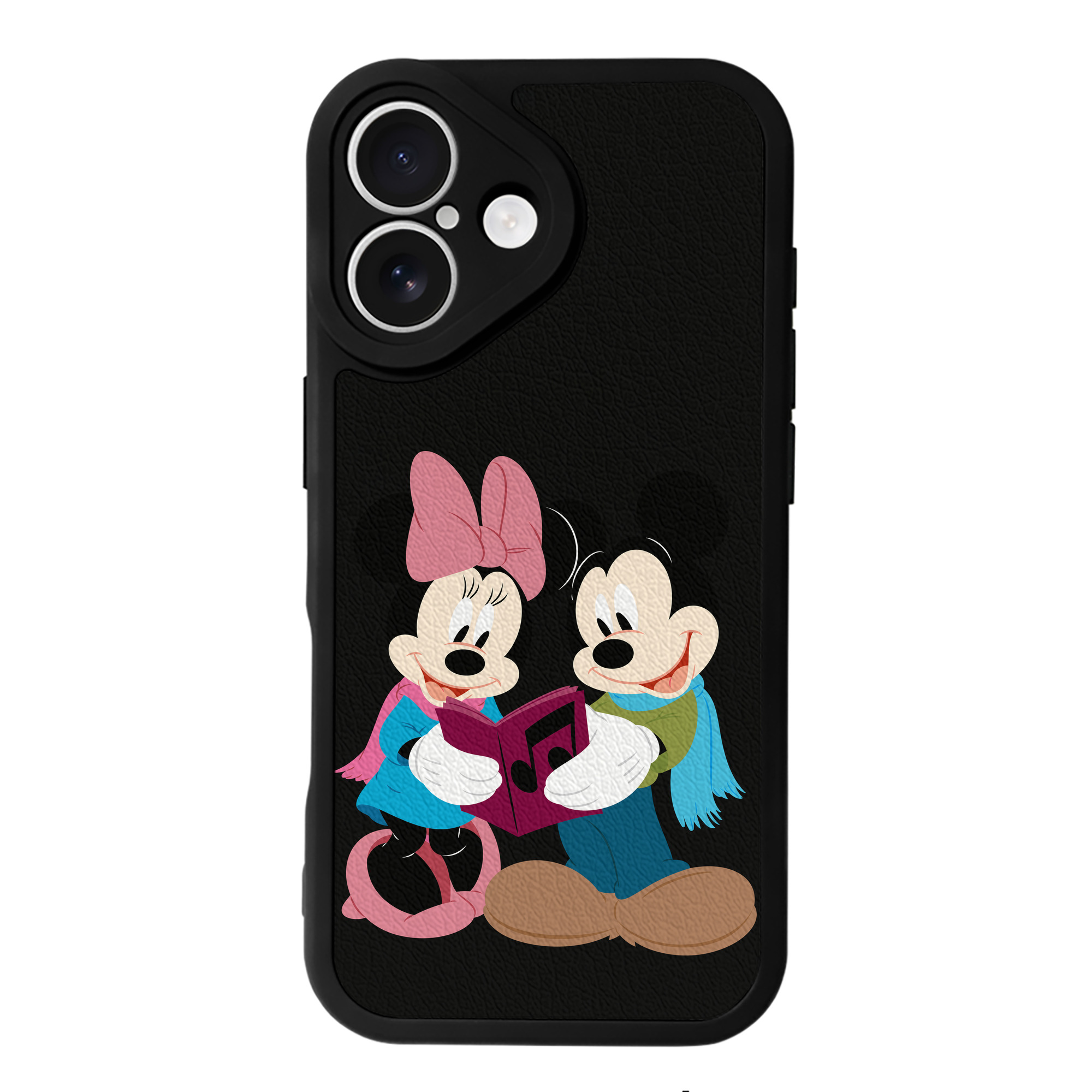 （画像用） ミッキーマウス Mickey Mouse 【iPhone 16シリーズ対応】シリコンスマホケース（レザー調） 材質：シリコン